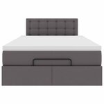 VidaXL Lit ottoman avec matelas & LED gris 120x190cm similicuir