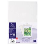 Sachet De 10 Pochettes Coin Pvc Lisse Haute Résistance 13/100e - A4 - Cristal - X 10 - Exacompta