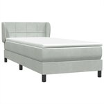 vidaXL Sommier à lattes de lit et matelas gris clair 80x220 cm velours