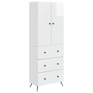 vidaXL Ensemble de Meubles 2 Pièces Blanc brillant 66 x 34 5 x 90 cm