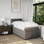 vidaXL Sommier à lattes de lit avec matelas Taupe 100x200 cm Tissu