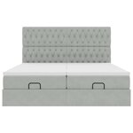 VidaXL Cadre de lit ottoman et matelas gris clair 180x200cm velours