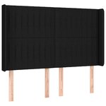 vidaXL Sommier à lattes de lit matelas et LED Noir 140x190 cm Tissu