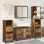 vidaXL Ensemble de mobilier de salle de bain 4 Pièces Bois ancien