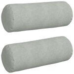 vidaXL Coussins d'accent 2 Pièces Gris clair Ø 25 x 70 cm