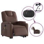 vidaXL Fauteuil inclinable de massage électrique marron similicuir