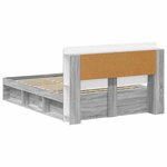 vidaXL Cadre de lit avec rangement Sonoma gris 140 x 190 cm