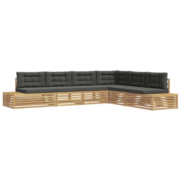 vidaXL 7 Pièces Ensemble de canapés d'extérieur Polyester Blanc