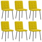 vidaXL Chaises à manger lot de 6 jaune velours