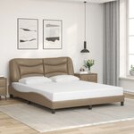 vidaXL Cadre de lit avec LED sans matelas Hvar cappuccino 160x200 cm