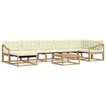 vidaXL Ensemble de canapés d'extérieur 8 Pièces Blanc et crème