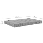 vidaXL Coussins de plancher de palette 4 Pièces Gris Coton