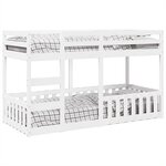 vidaXL Lit superposé Blanc 80x200 cm Bois de pin massif