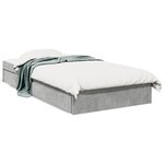 vidaXL Cadre de lit avec tiroirs sans matelas gris béton 90x200 cm