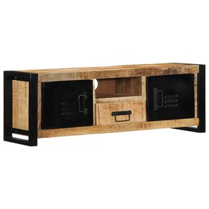 vidaXL Meuble TV 100x30x35 cm bois massif de manguier brut