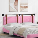 vidaXL Tête de lit suspendue Avec lumière LED Rose PU antique