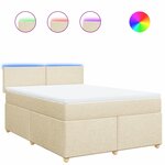 vidaXL Sommier à lattes de lit avec matelas Crème 140x190 cm Tissu