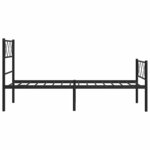 vidaXL Cadre de lit métal sans matelas avec pied de lit noir 100x190cm