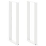 vidaXL Pieds de table de bar en U  2 pièces  blanc  40 x (110-111) cm  acier
