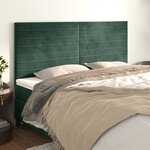 vidaXL Tête de lit Vert foncé 200x5x118/128 cm Velours
