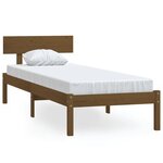 vidaXL Cadre de lit Marron miel Bois de pin massif 90x190 cm Simple