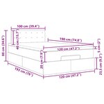 vidaXL Lit ottoman avec matelas gris foncé 120x190 cm velours