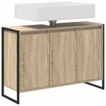 vidaXL Cabinet de salle de bain avec stockage Sonoma 90 x 30 x 60 cm