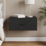 vidaXL Cabinet de chevet mural avec tiroir Noir 49 x 34 5 x 20 cm