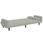 vidaXL Canapé-lit à 2 places avec repose-pied gris clair velours