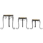 vidaXL Supports pour plantes 3 Pièces terre cuite et blanc céramique