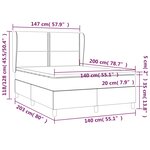vidaXL Sommier à lattes de lit avec matelas Gris foncé 140x200cm Tissu