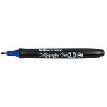 Marqueur 'calligraphy pen' pointe 2 mm coloris bleu x 12 artline