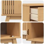 vidaXL Cabinet de salle de bain avec étagère Marron 35 x 30 x 90 cm