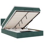 vidaXL Cadre de lit ottoman avec matelas vert foncé 140x190 cm velours