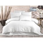 Parure de lit - housse de couette 220 x 240 + 2 taies d'oreiller 60 x 60  70  polyester - Blanc