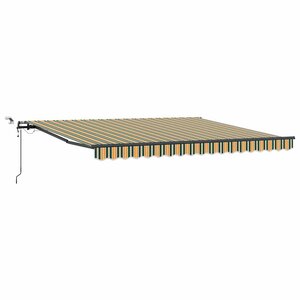 vidaXL Auvent Rétractable avec Vert et jaune 400 × 350 cm tissu