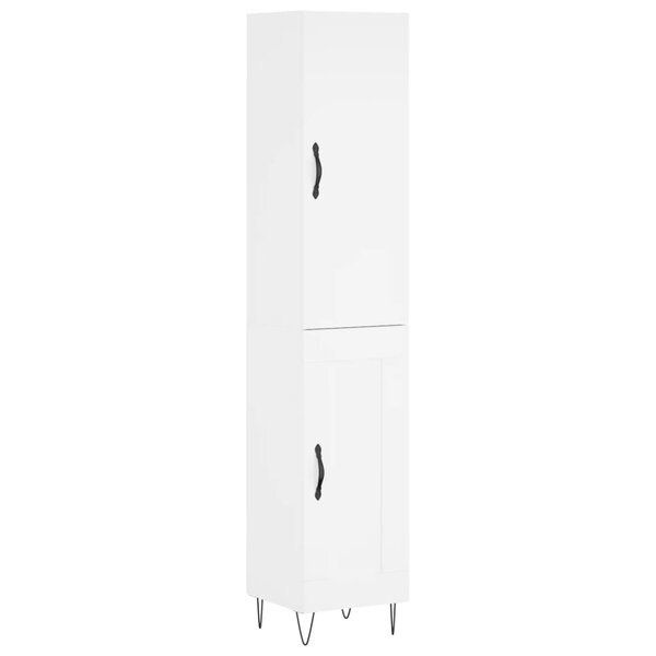 vidaXL Buffet haut Blanc 34 5x34x180 cm Bois d'ingénierie