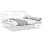 Cadre de lit jour vidaXL avec lit gigogne Blanc 90x200 cm Acier