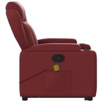 vidaXL Fauteuil inclinable de massage Rouge bordeaux Similicuir