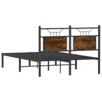 vidaXL Cadre de lit sans matelas chêne fumé 120x200 cm bois ingénierie