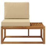 vidaXL Canapé d'extérieur en bout avec coussin Naturel 91 x 63 x 73 cm