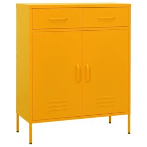 vidaXL Armoire de rangement Jaune moutarde 80x35x101 5 cm Acier