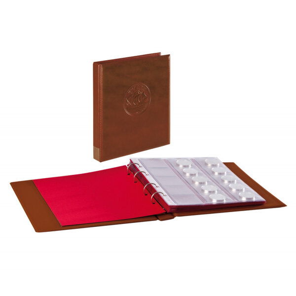 Album Half Penny avec 10 feuilles numismatiques. Couleur - Brun foncé