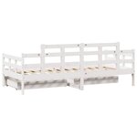 vidaXL Lit de jour et tiroirs sans matelas blanc 90x190 cm bois massif