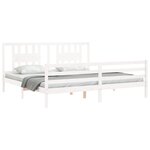 vidaXL Cadre de lit sans matelas blanc 200x200 cm bois massif