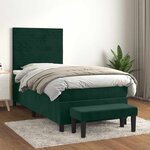 vidaXL Sommier à lattes de lit et matelas Vert foncé 80x200 cm Velours