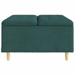 vidaXL Pouf de rangement avec coussin Vert foncé 80 x 80 x 45 cm tissu