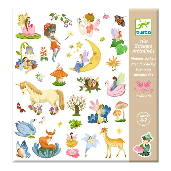 Djeco DJ09279 - 160 Stickers métallisés Fantasy