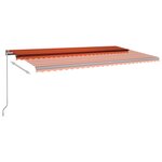vidaXL Auvent automatique capteur de vent LED 600x300 cm Orange marron
