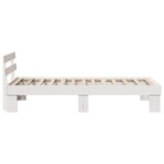 vidaXL Cadre de lit avec tête de lit Blanche 100x200 cm Bois massif Pin